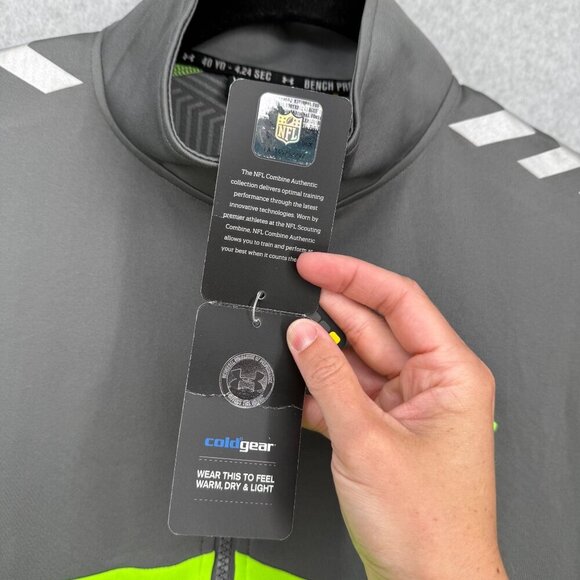 Under Armour Mens NFL Combine Full Zip Jacket Size XL Gray ColdGear Infrared - Picture 13 of 16